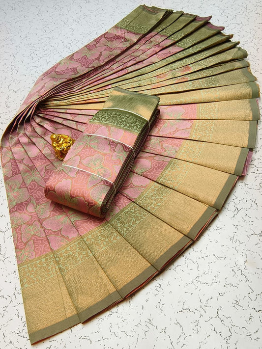 Vastrame Women's Woven Design Kanjivaram Style Art Silk Saree With Blouse Piece